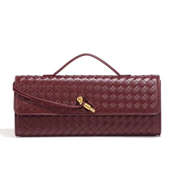 Handmade Woven Evening Bag Leather Shoulder Clutch Handbag Fashion :'D - Picture 1 of 6
